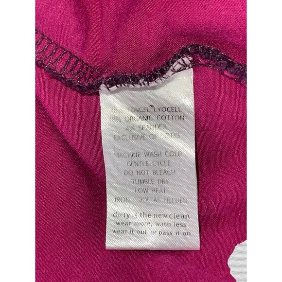 Horny Toad Organic Cotton Midi Dress Size MED Burgundy Double Layer Stretch Raw - Picture 8 of 8